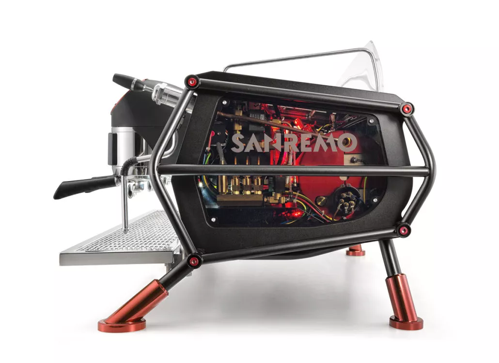 Кофемашина эспрессо рожковая Sanremo Cafe Racer Naked 2GR Black Red